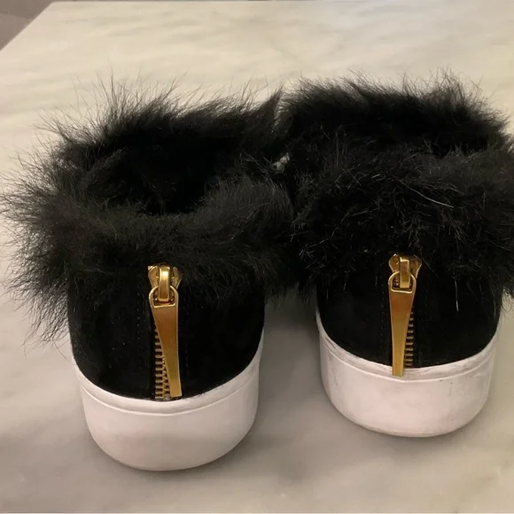Donna Karan Tianna suede and genuine fur sneakers size 9 - Picture 2 of 6